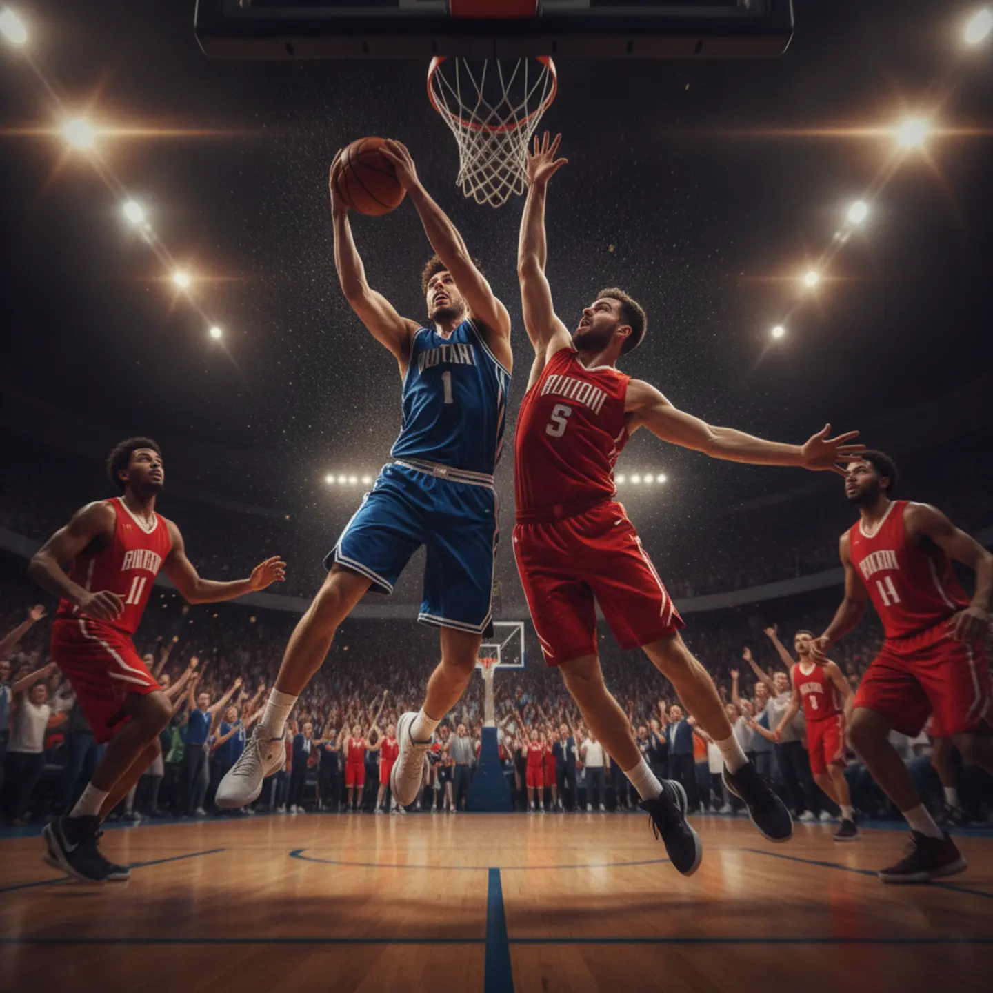Dynamic shot of athletes competing intensely in a sports tournament, showcasing speed and agility.
