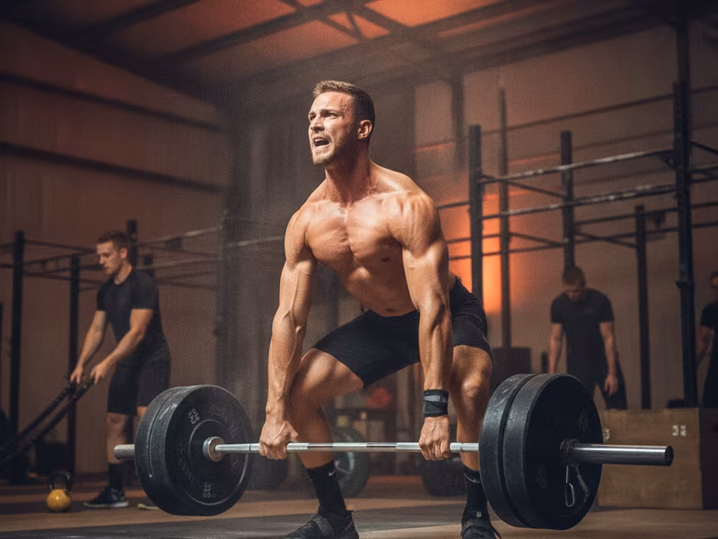 Athlete lifting a barbell at a SportGrad tournament