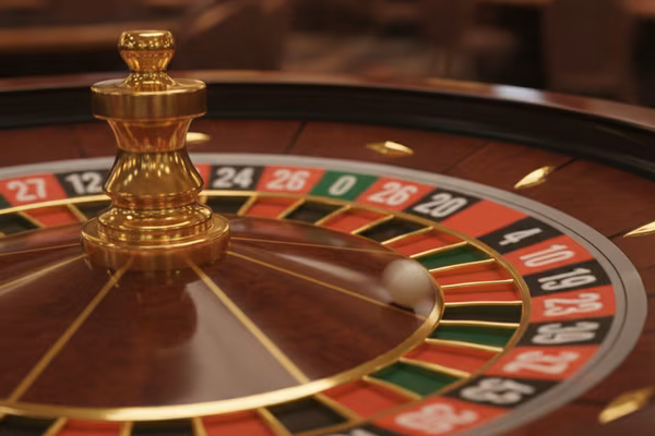 American roulette wheel with a double zero