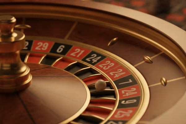 European roulette wheel with a single zero