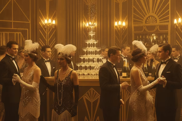 Great Gatsby 1920s art deco themed party