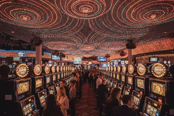 Classic Las Vegas casino with bright neon lights